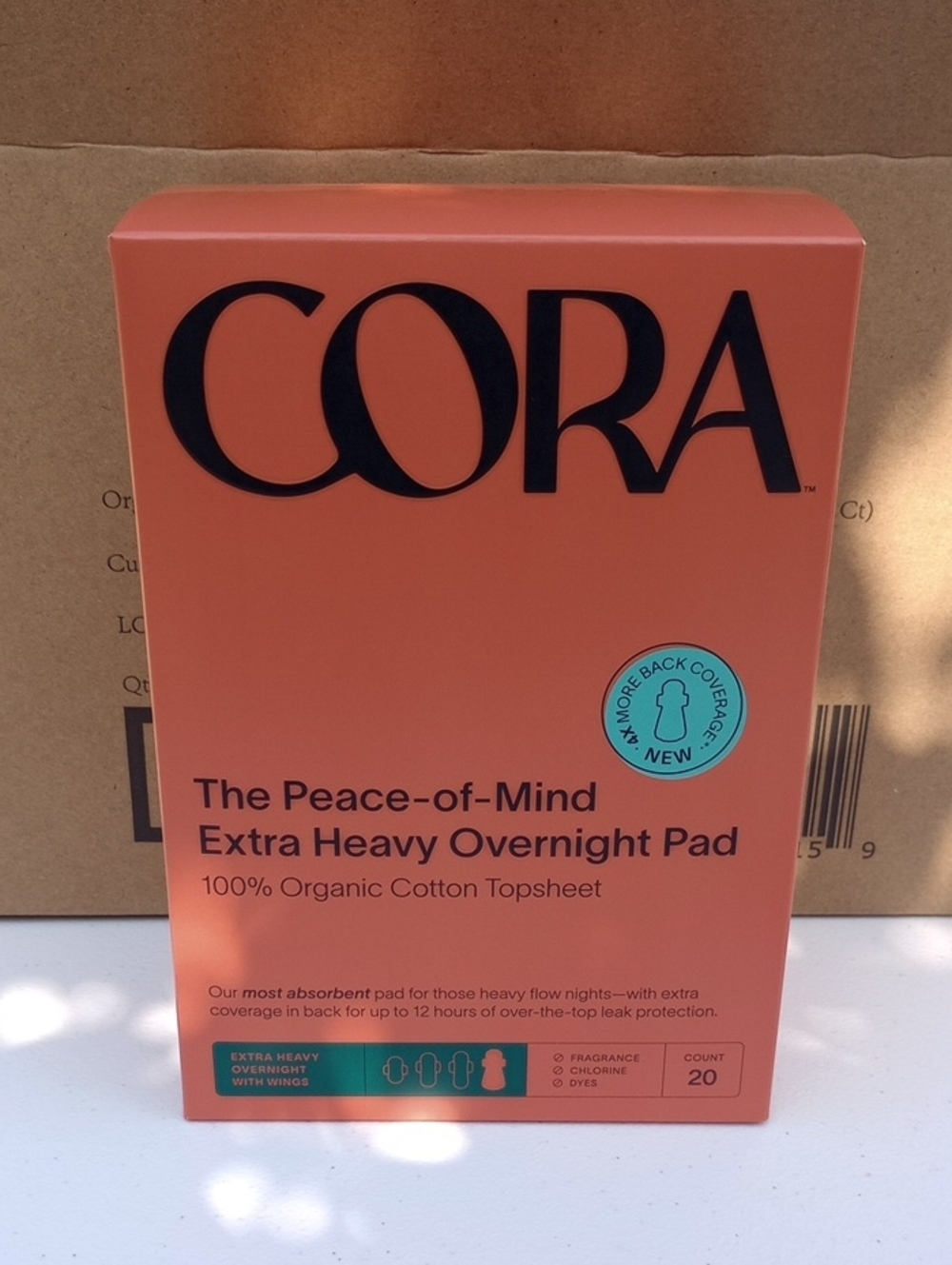 CORA Extra Heavy Overnight Pads  Two Boxes Included